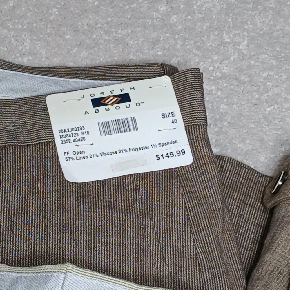 3 NWT Joseph Abboud Nova Fides Dress Pants Size 40 Viscose Poly Tan/Brown